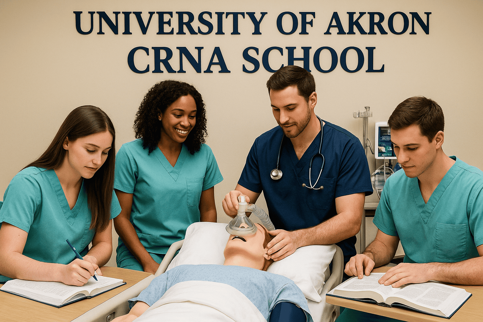 University of Akron CRNA Students studying