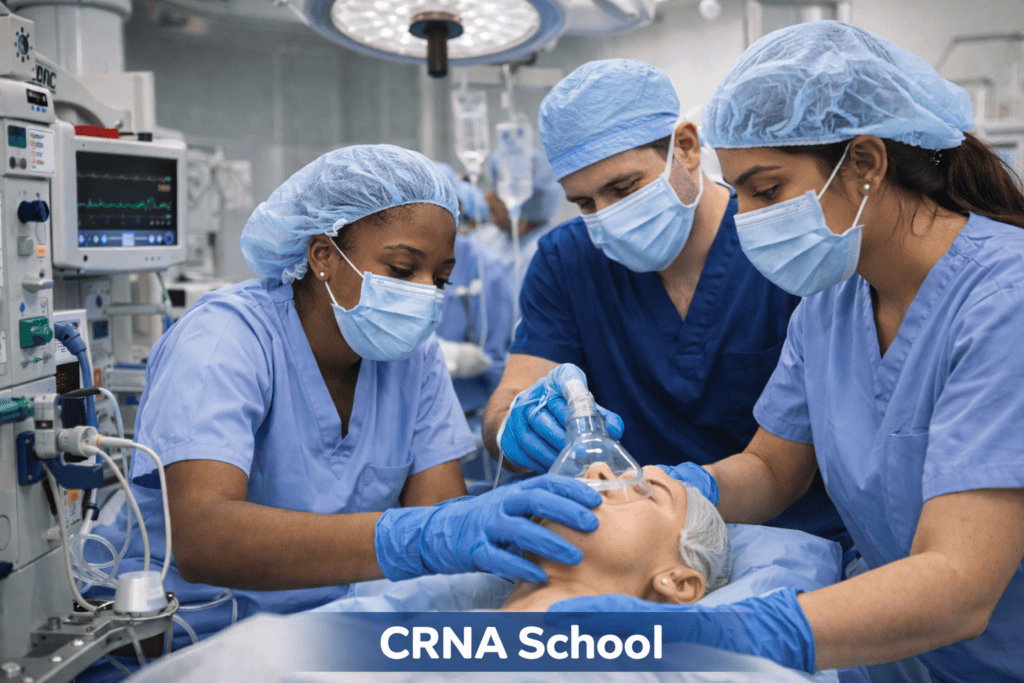 Youngstown CRNA School clinical training in the OR